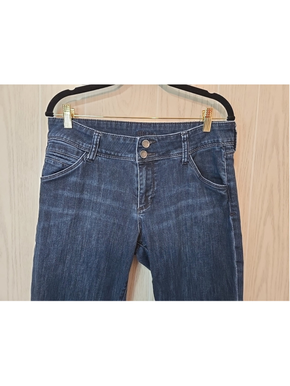 Kut From the Kloth Size 10 Indigo Bootcut Jeans Double Button Cotton Denim - Picture 5 of 8